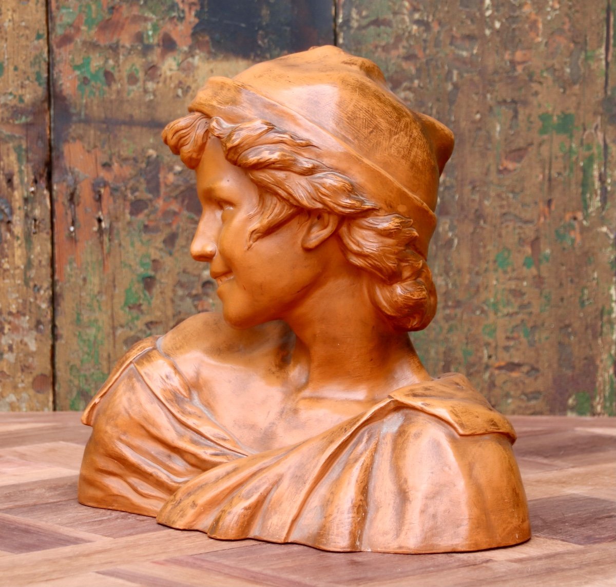 Terracotta Bust The Neapolitan Fisherman After François Rude-photo-4
