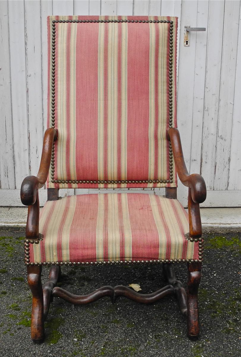 Paire De Fauteuils XVIIIème, Louis XIV En Noyer-photo-2