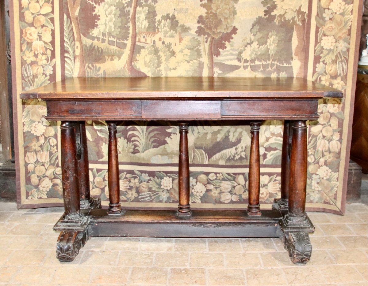 17th Century Renaissance Table In Walnut -photo-4
