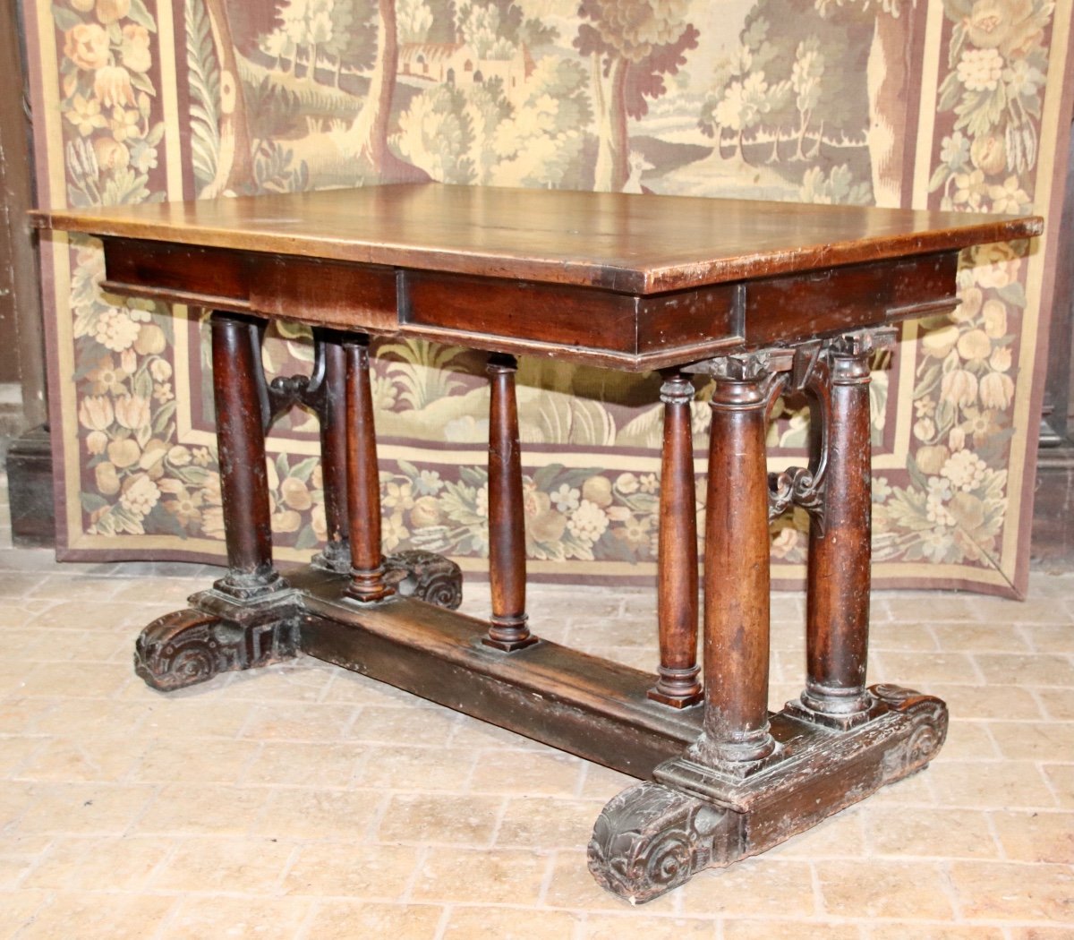 17th Century Renaissance Table In Walnut -photo-6