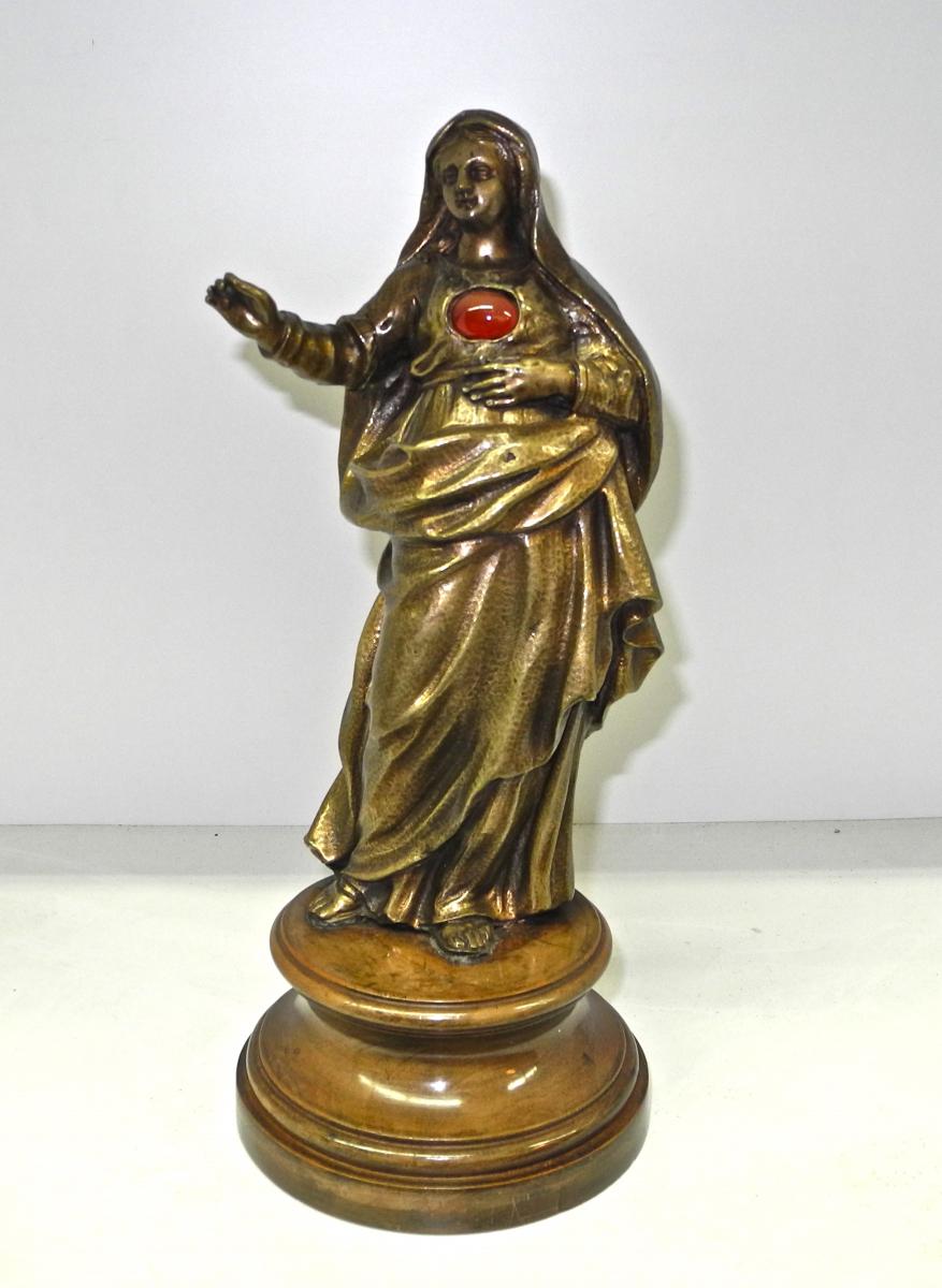 Vierge d'Augsburg XVIème En Bronze 