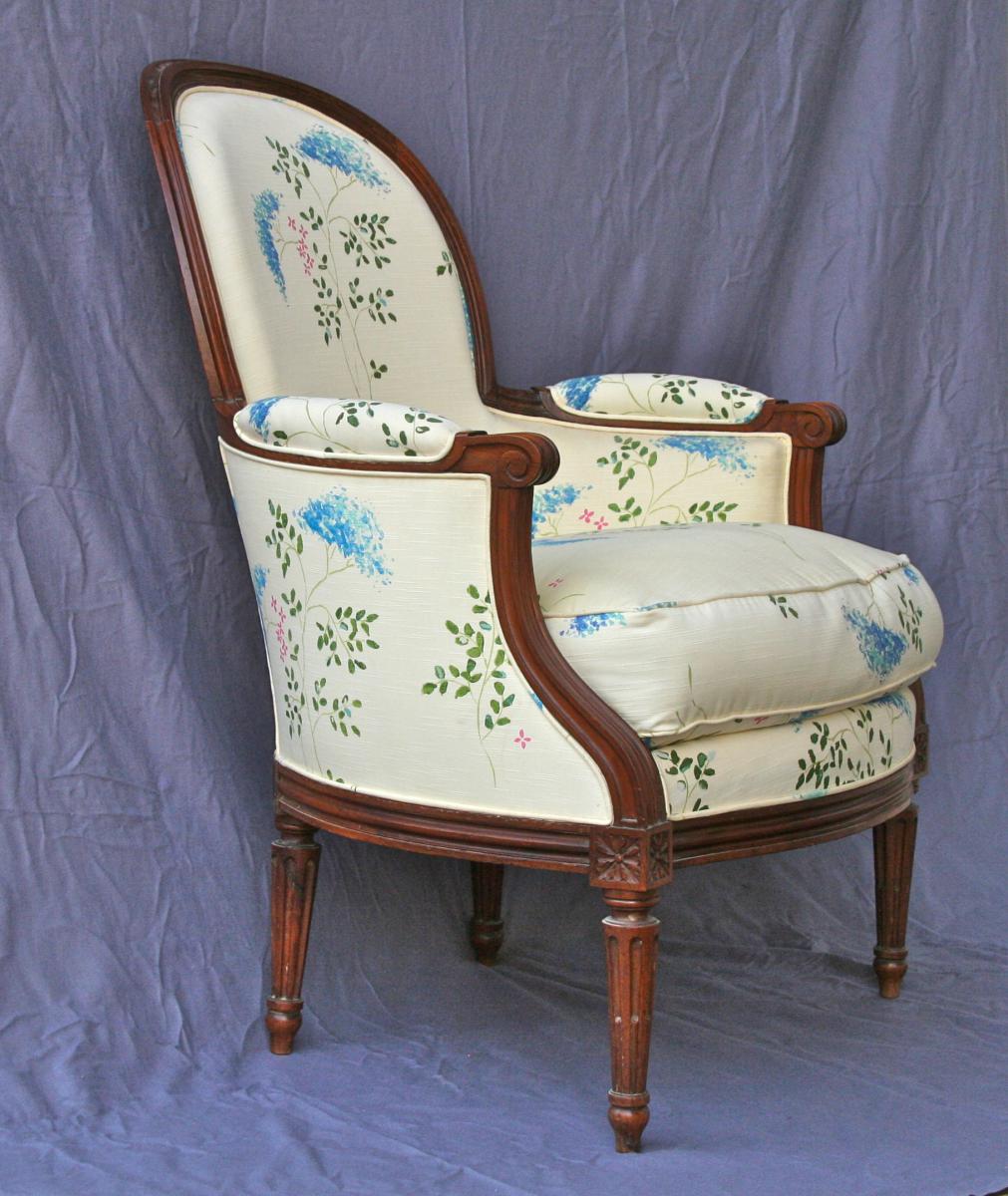 Bergère Louis XVI In Walnut XVIII-photo-4