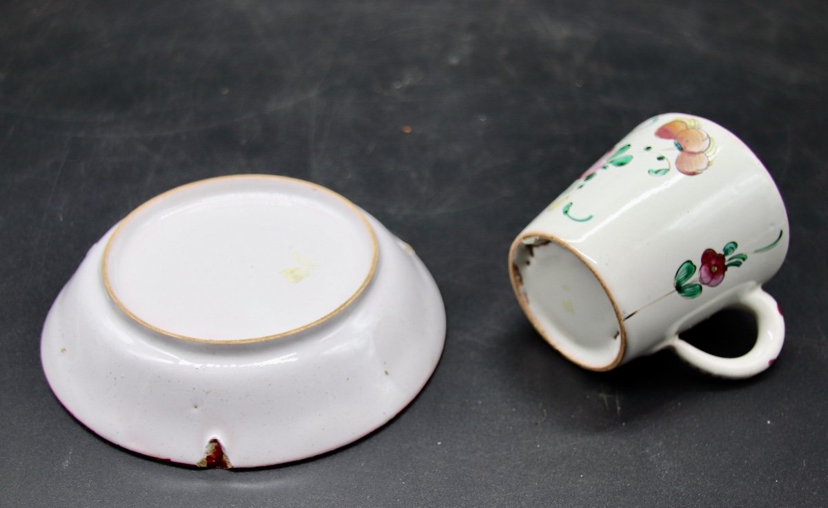 18th Century Moustier Cup And Saucer-photo-6
