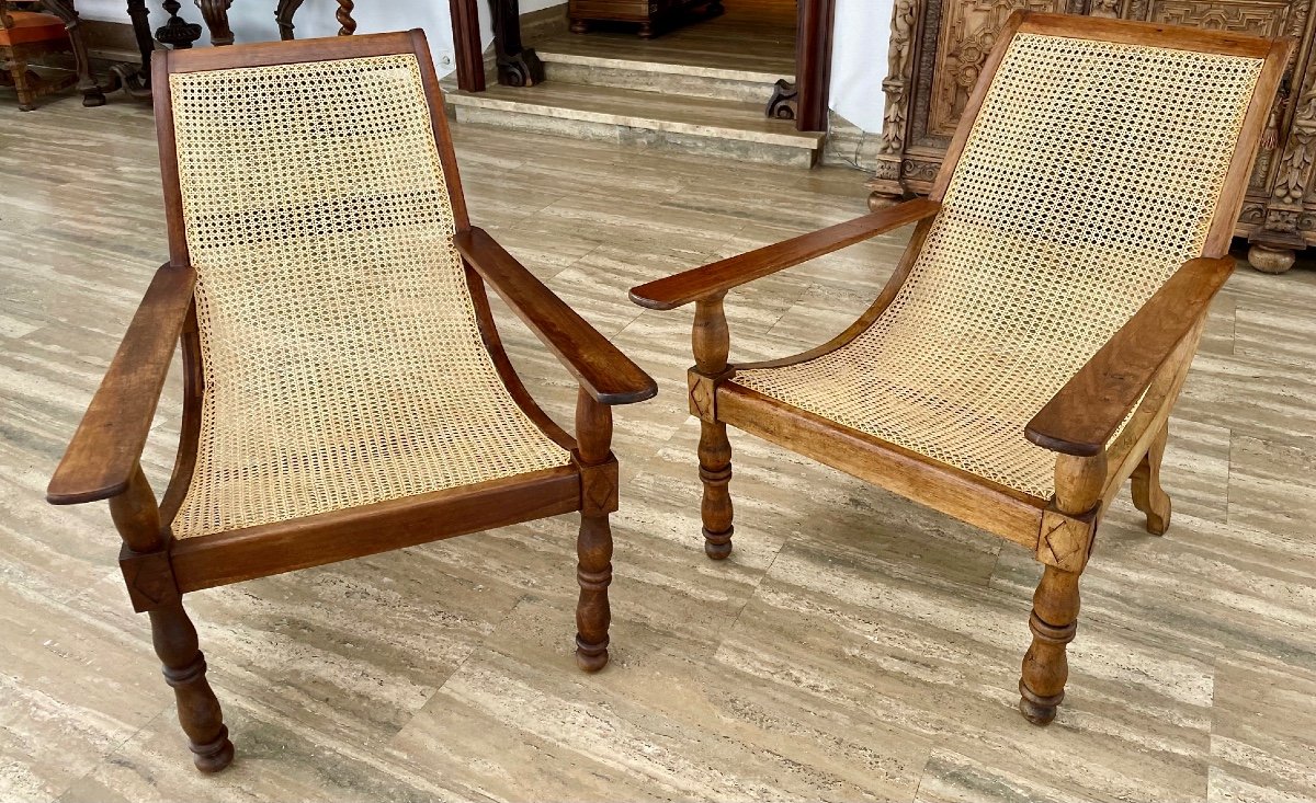 19th Century Teak Planter Armchairs 