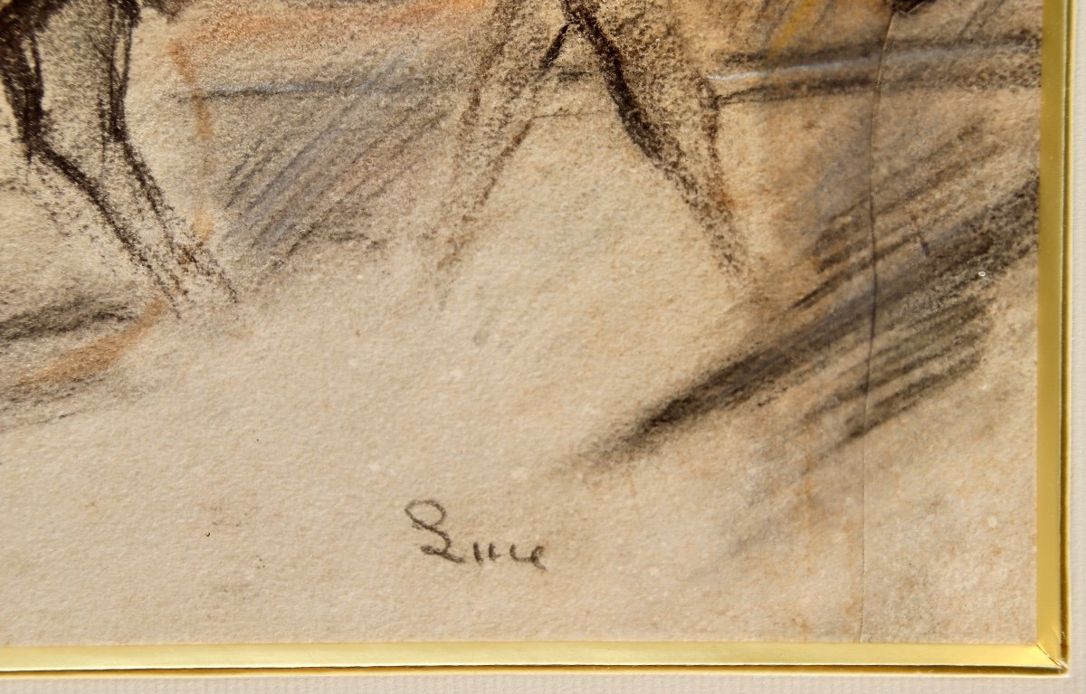 Dessin Pastel Chevaux De Trait Par Maximilien Luce -photo-5
