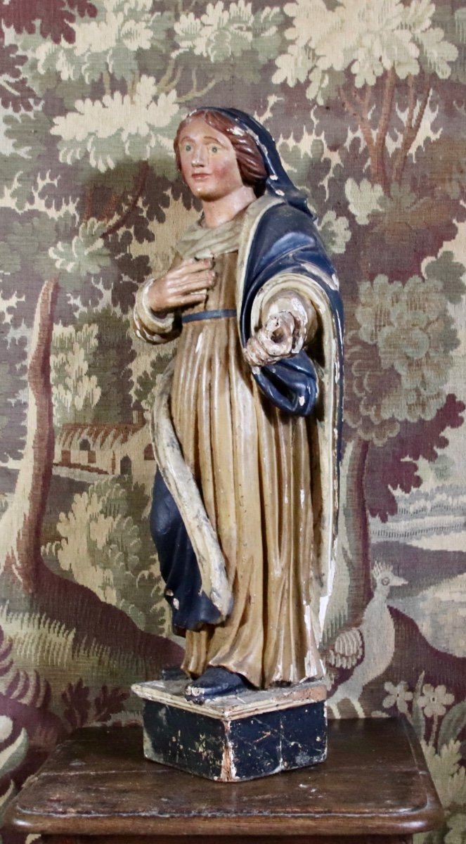 Saint With A Blue Veil From The 18th Century -photo-2