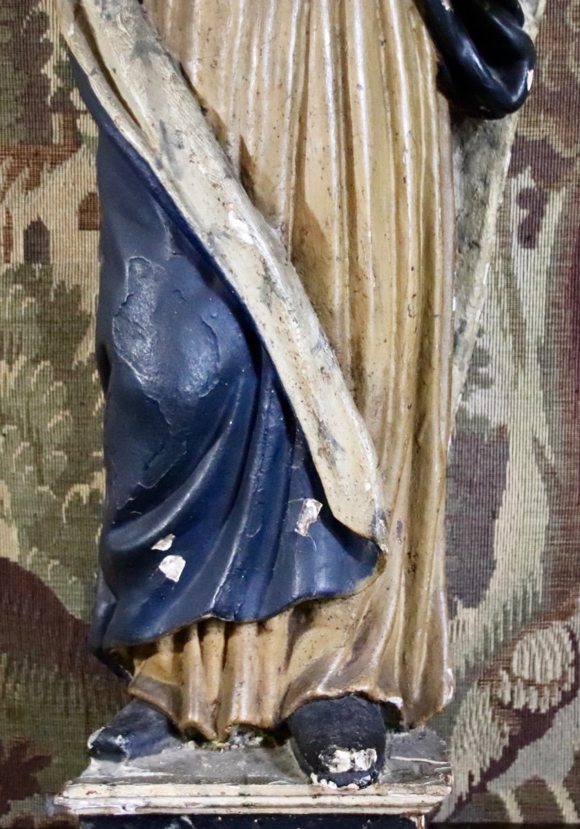 Saint With A Blue Veil From The 18th Century -photo-3