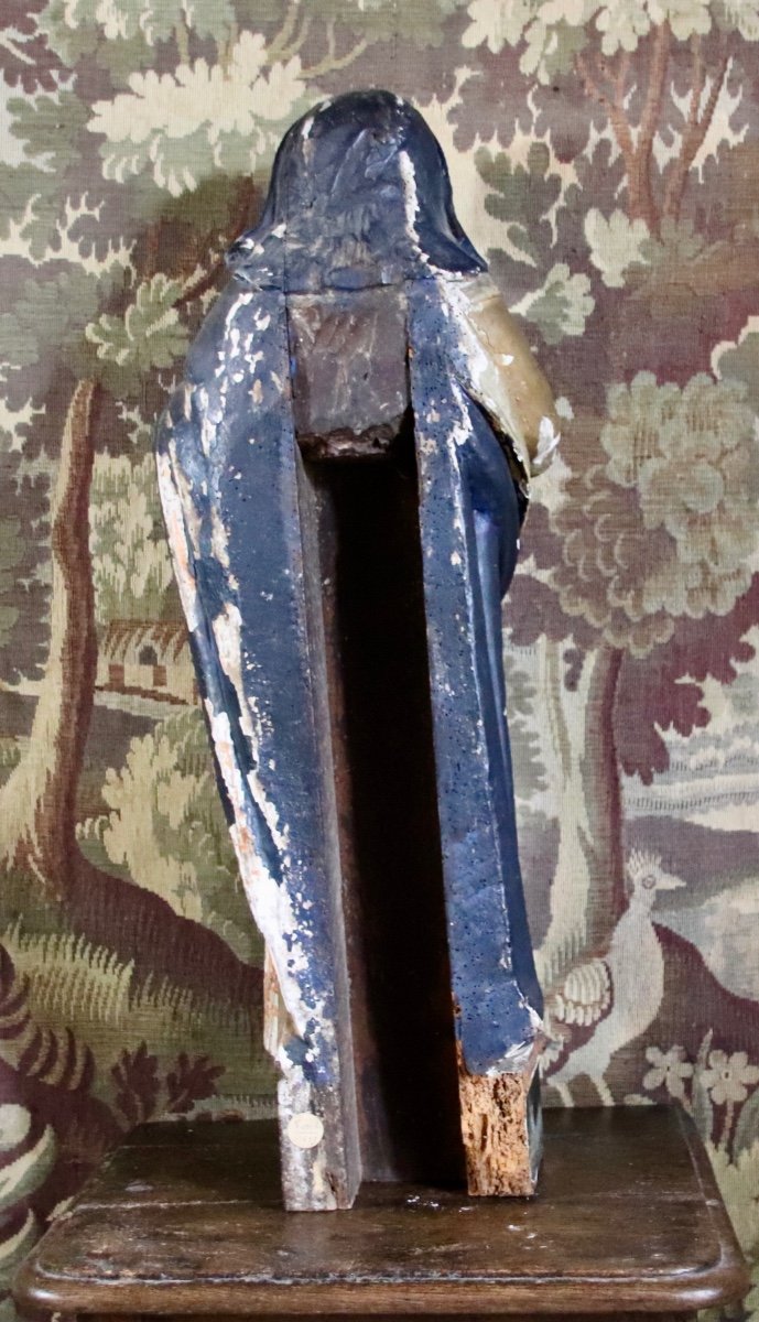 Saint With A Blue Veil From The 18th Century -photo-6