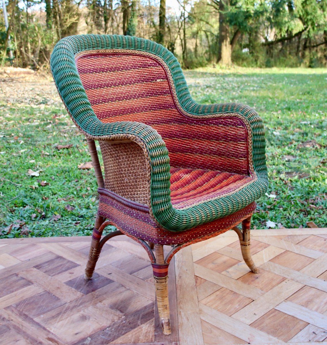Pair Of 50s Rattan Armchairs-photo-2