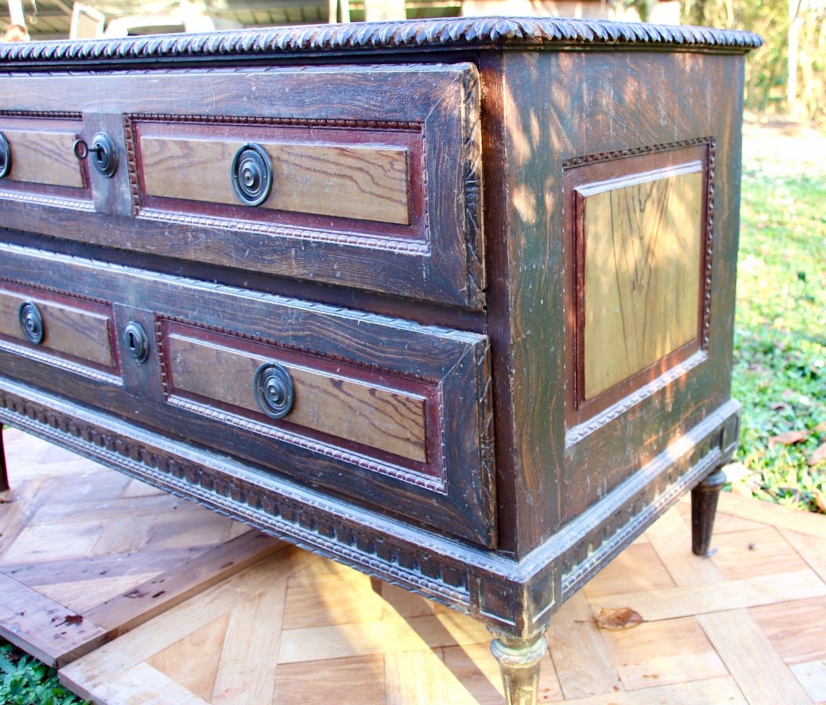 18th Century Painter's Sauteuse Chest Of Drawers -photo-7
