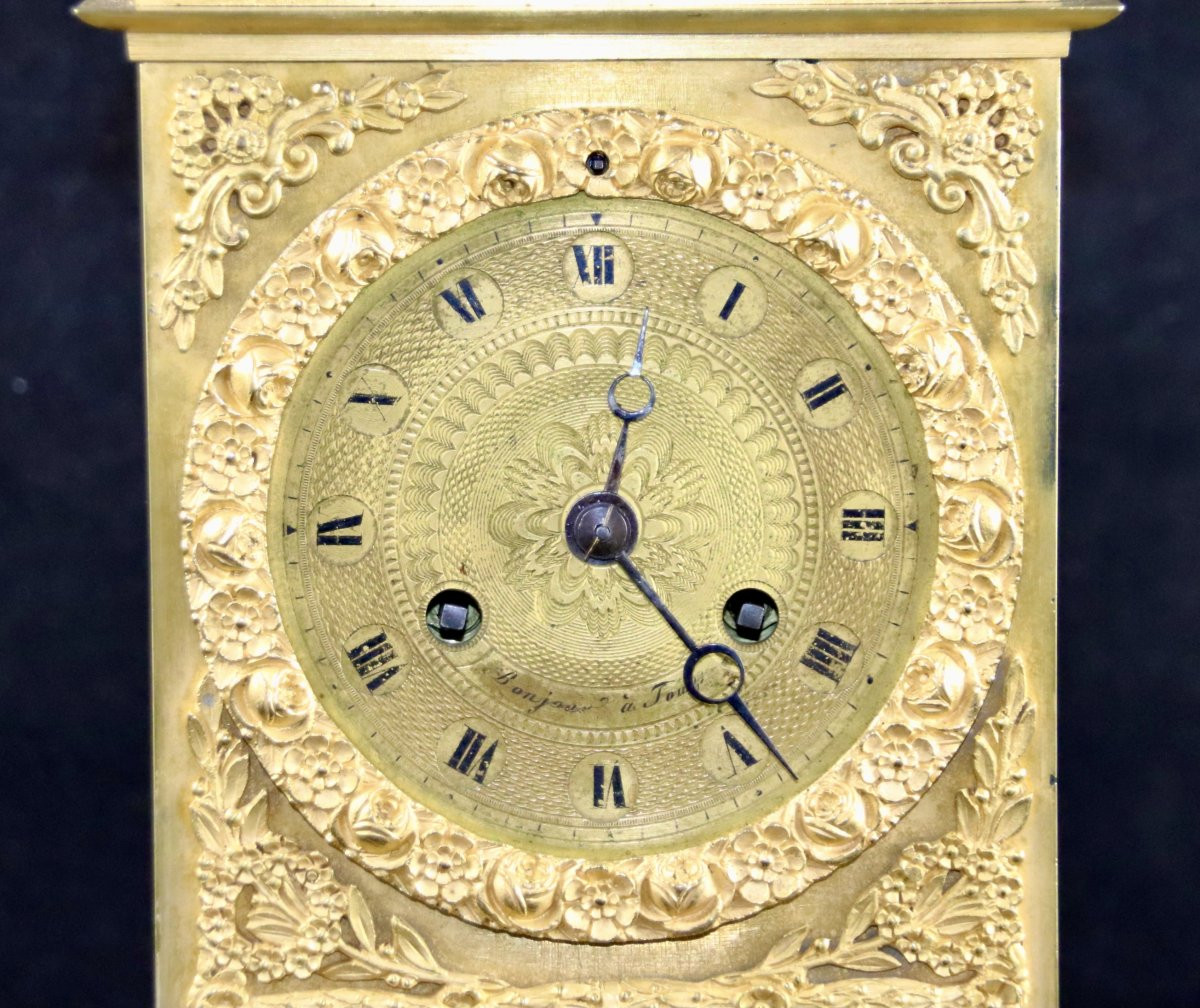 Empire Clock With Geographical Attributes In Gilt Bronze -photo-4