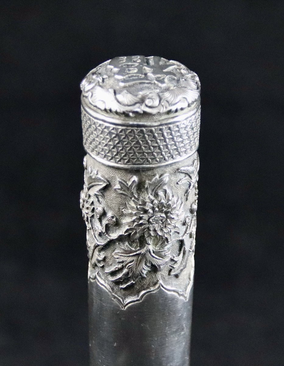 Pommeau De Canne En Argent Indochine XIXème -photo-4