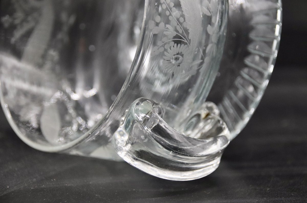 18th Century Engraved Glass Fruit Bowl -photo-6