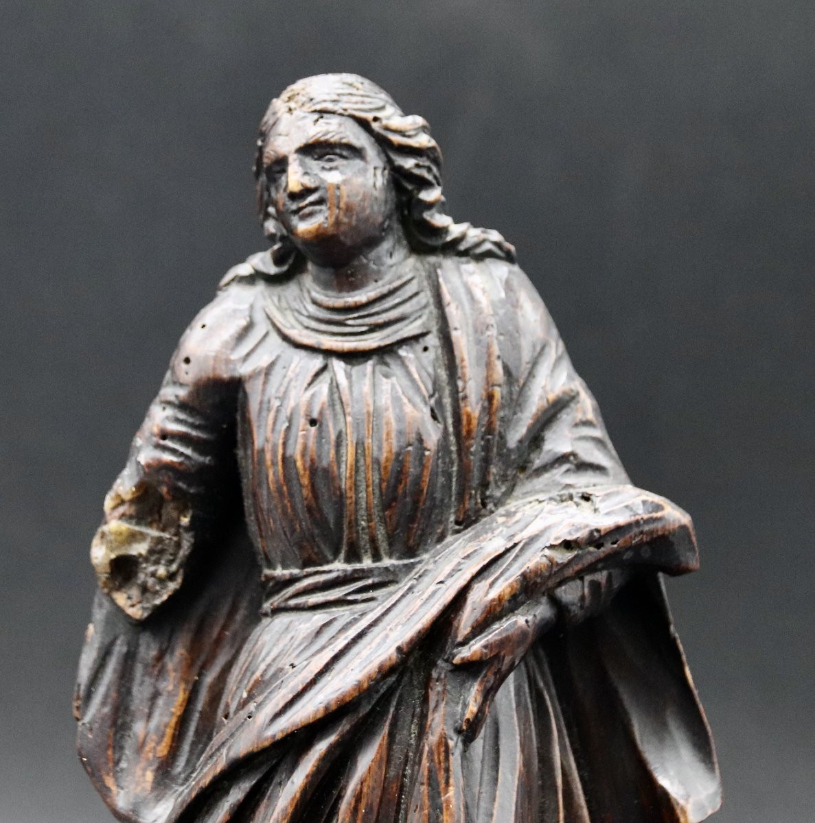 18th Century Lime Wood Sculpture Of A Saint -photo-4