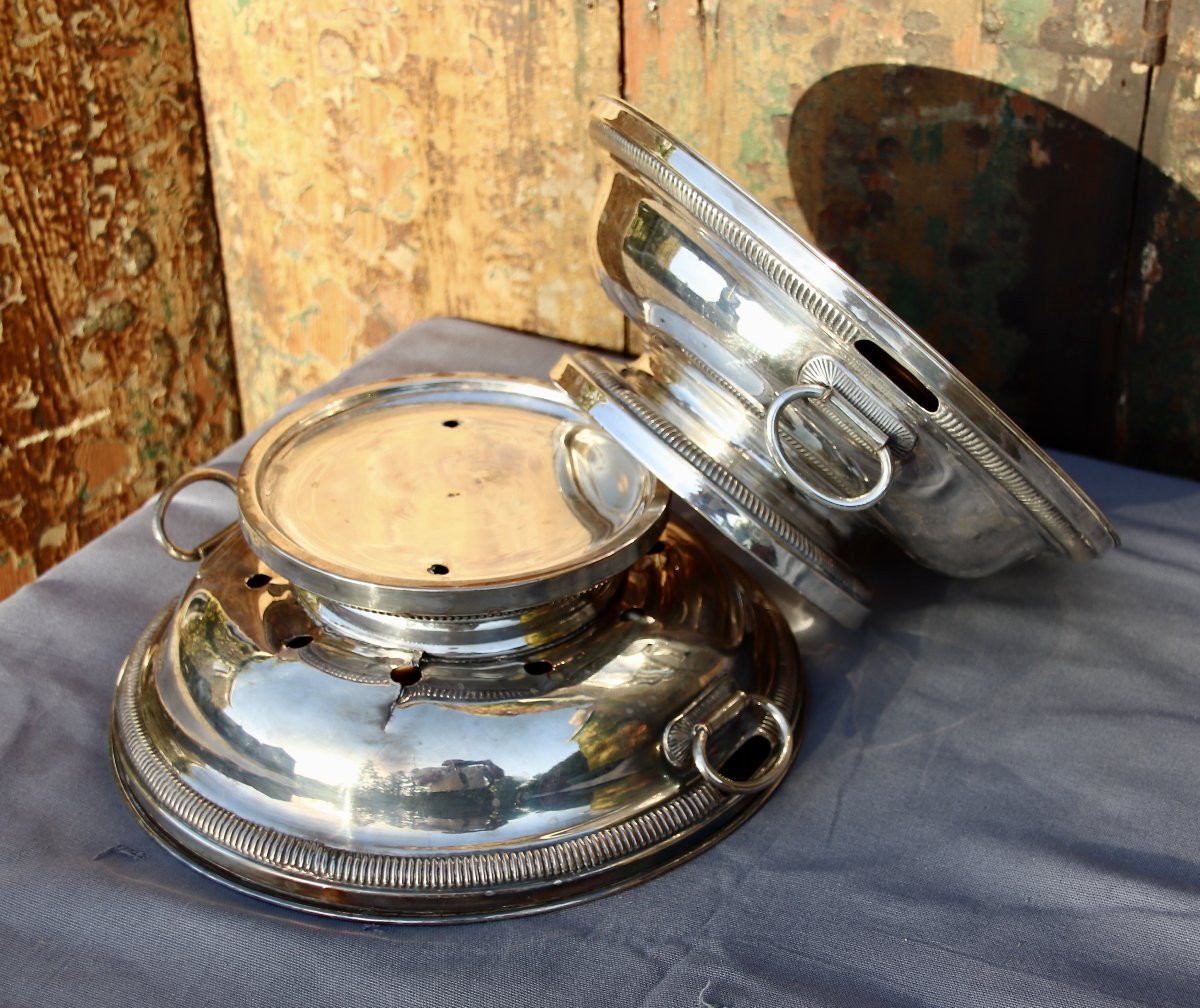 Pair Of 19th Century Silver-plated Hot Plates-photo-3