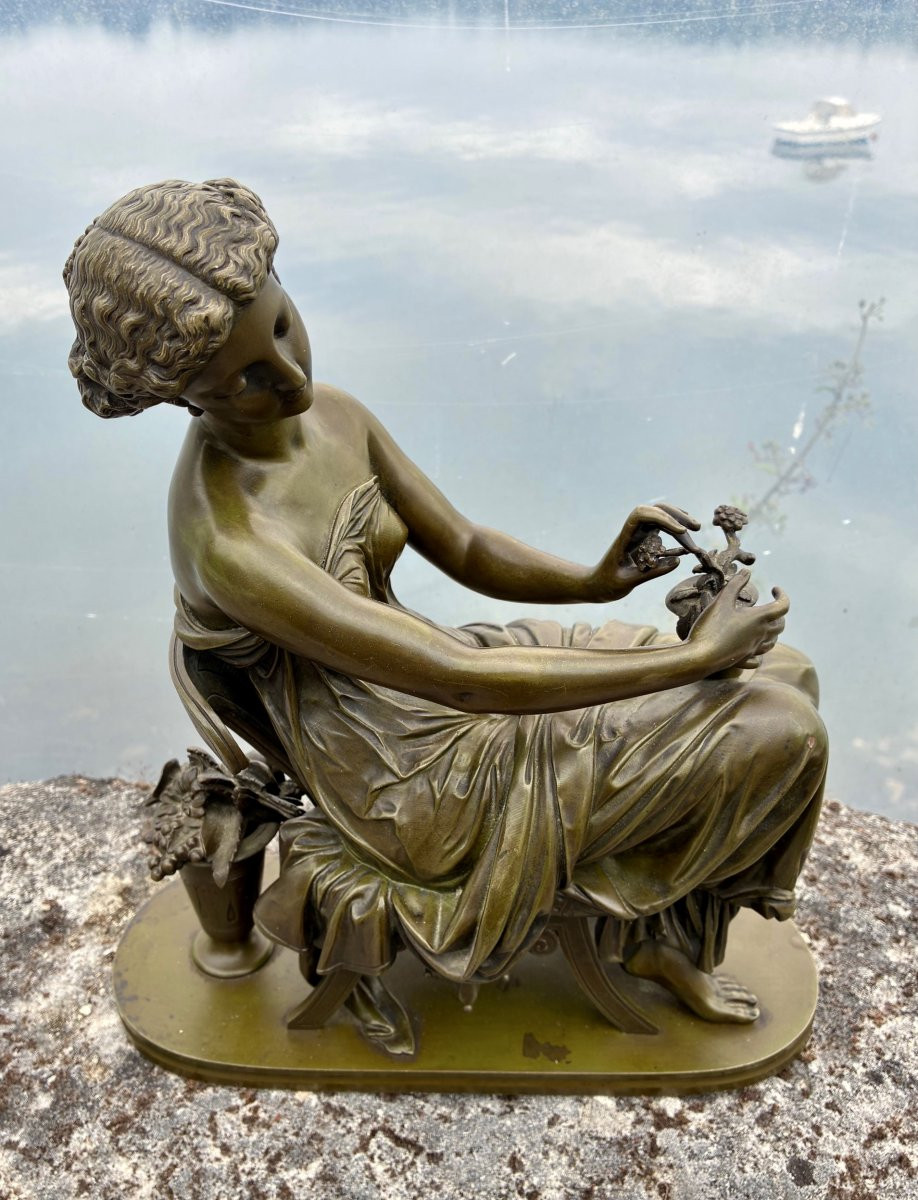 19th Century Bronze Of Nimphe By Pierre-henri Dumaige -photo-2