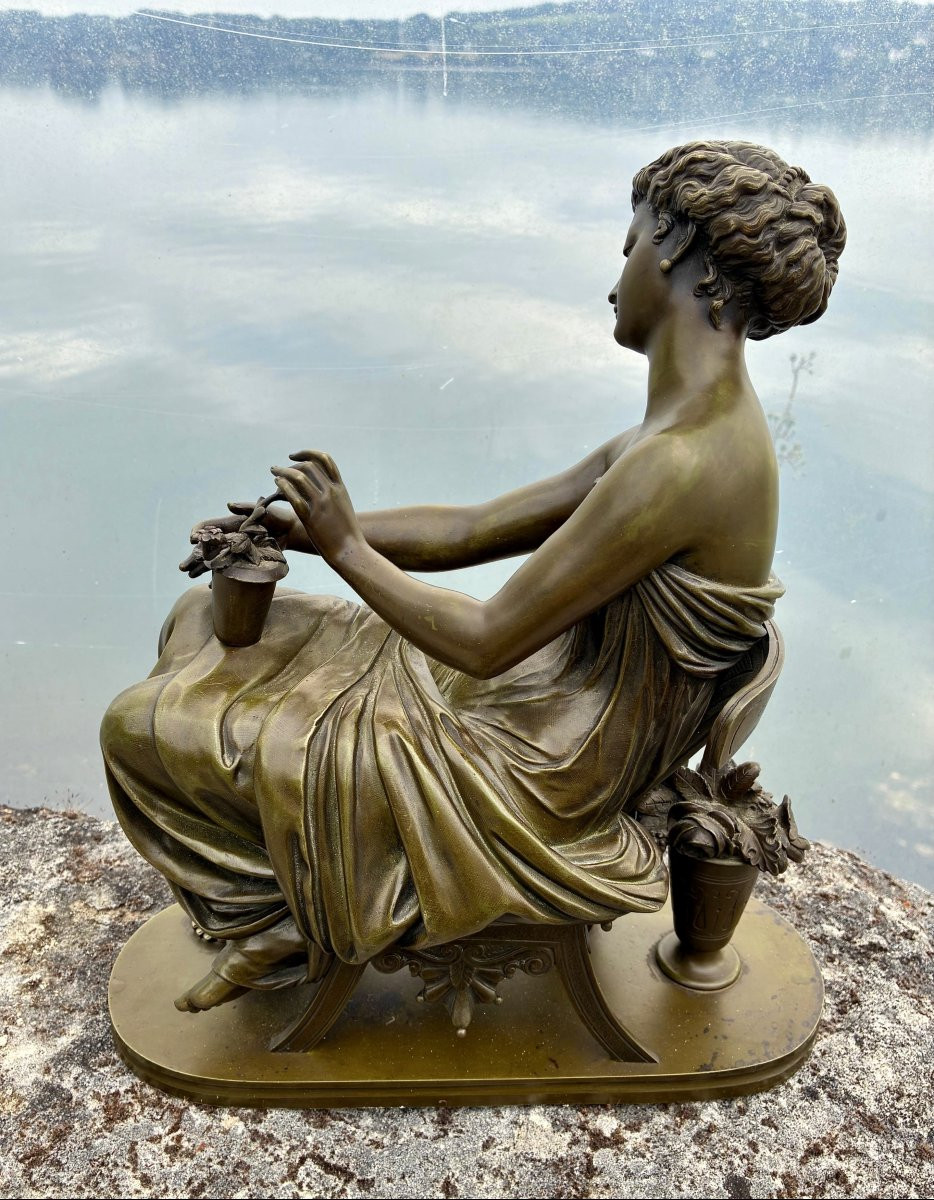 19th Century Bronze Of Nimphe By Pierre-henri Dumaige -photo-3