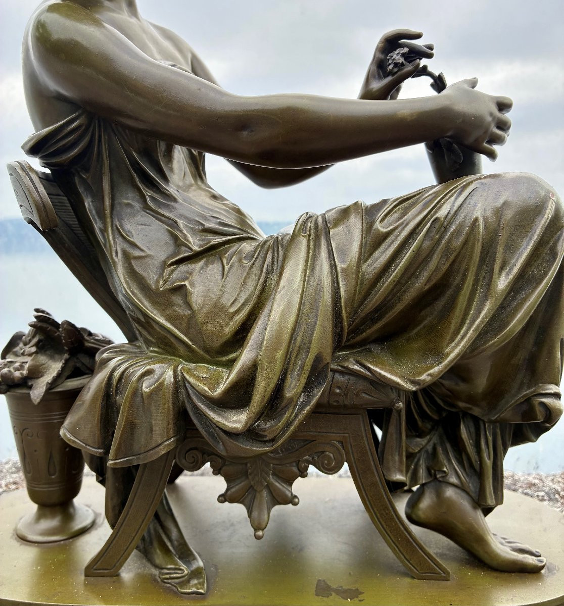 19th Century Bronze Of Nimphe By Pierre-henri Dumaige -photo-1