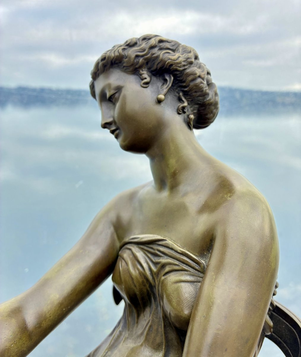 19th Century Bronze Of Nimphe By Pierre-henri Dumaige -photo-3