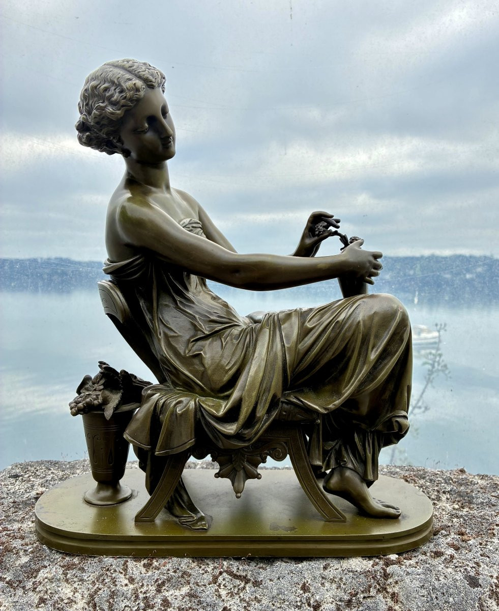 19th Century Bronze Of Nimphe By Pierre-henri Dumaige -photo-4