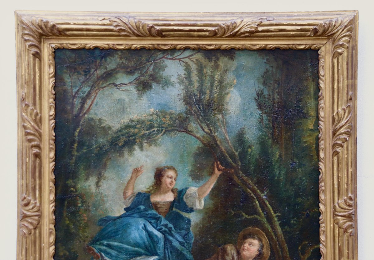 18th Century Painting, Bucolic Scene With Children-photo-2