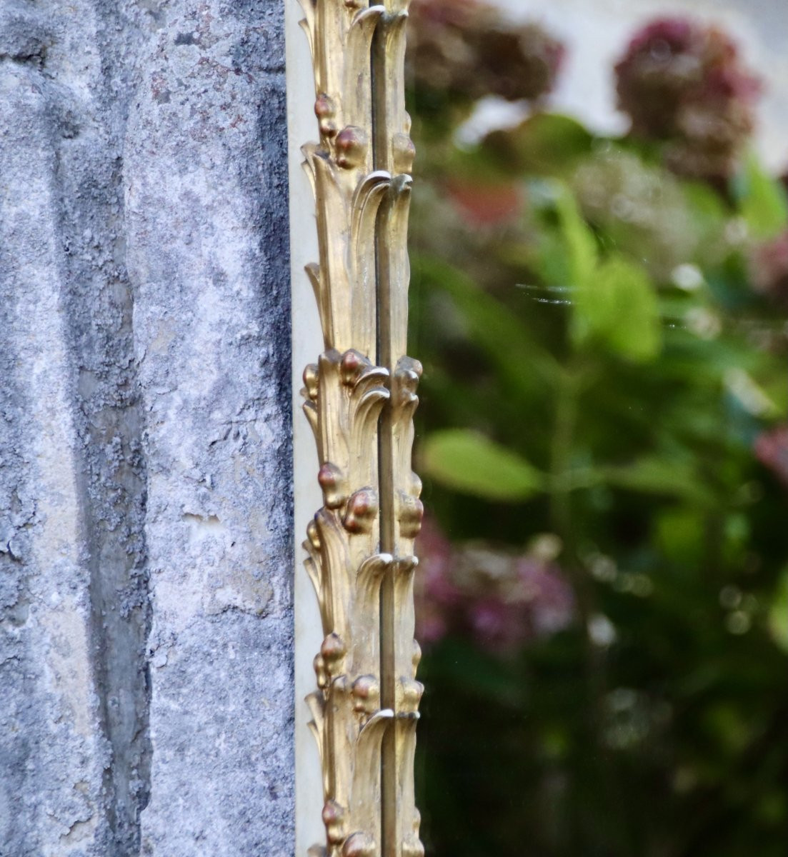 Grande paire de miroirs fin XIXème en bois doré-photo-8