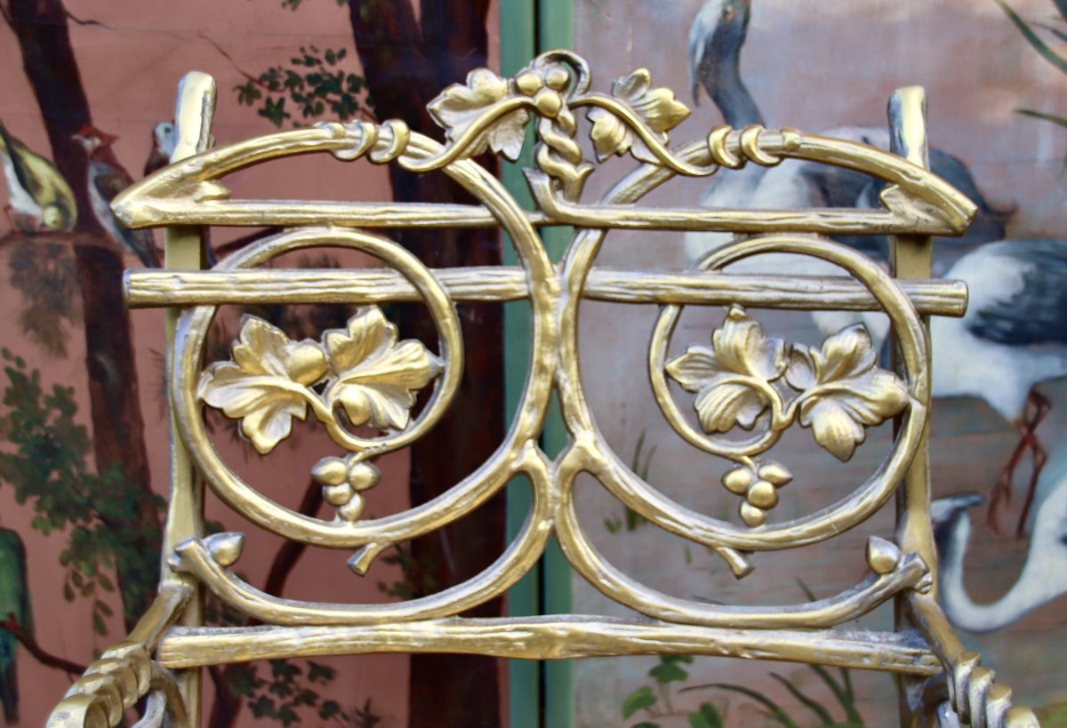 20th Century Outdoor Armchair In Brass With Plant Motif-photo-7