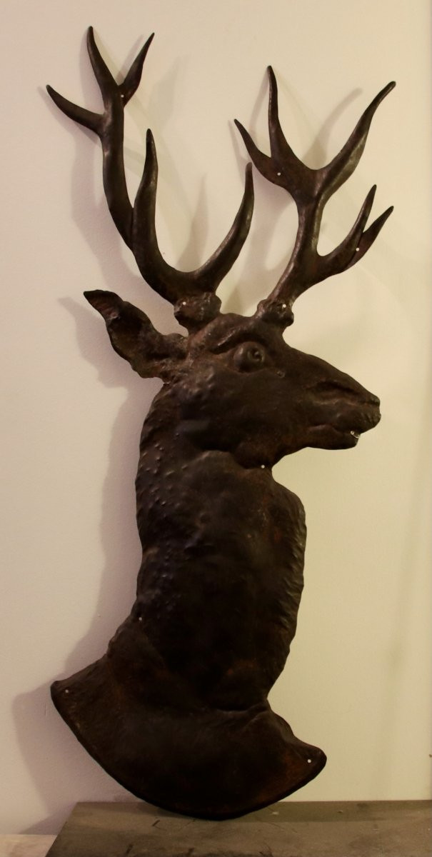 19th Century Hunting Sign In Sheet Metal -photo-4