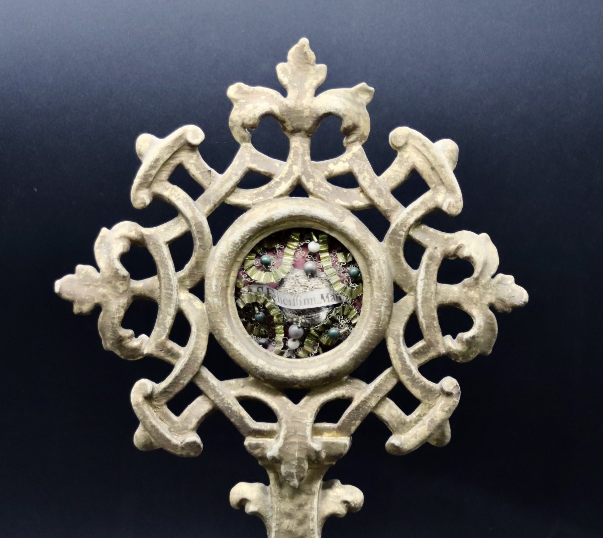 Reliquary Monstrance St Felicissimi 18th Century In Gilded Wood -photo-4