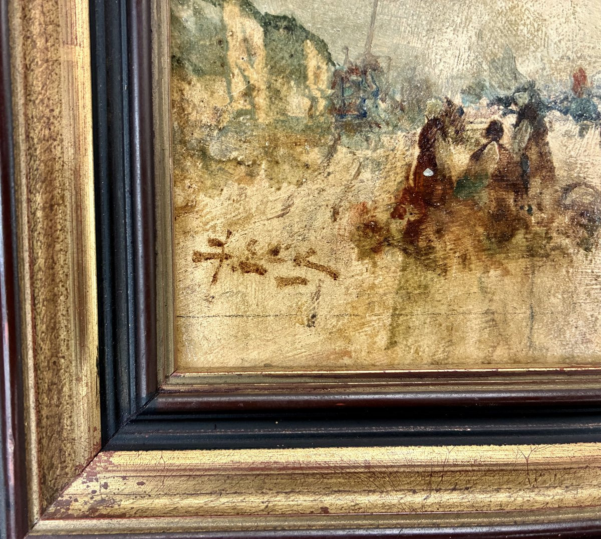 peinture de J.E. KARNEC le port de Fécamp-photo-4