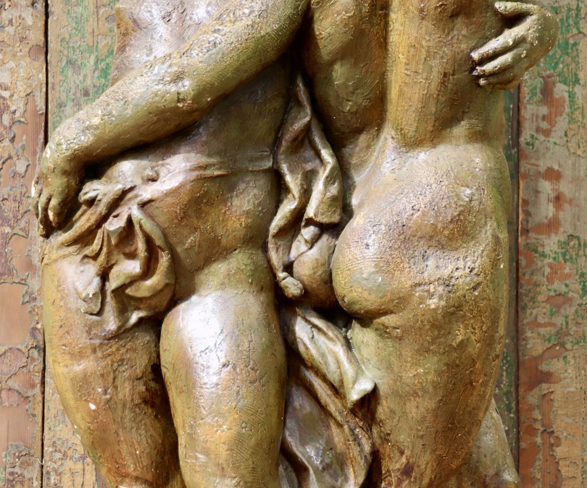Large Sculpture Stand With Putti From The Early 20th Century -photo-3