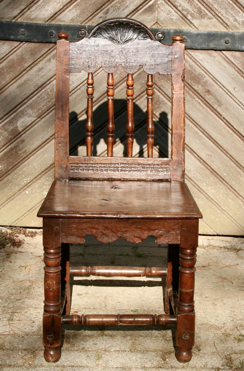 18th Century Basque Chair In Walnut-photo-2