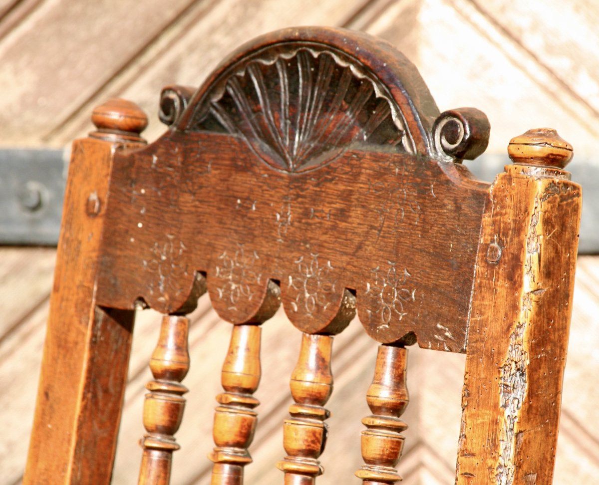 18th Century Basque Chair In Walnut-photo-4