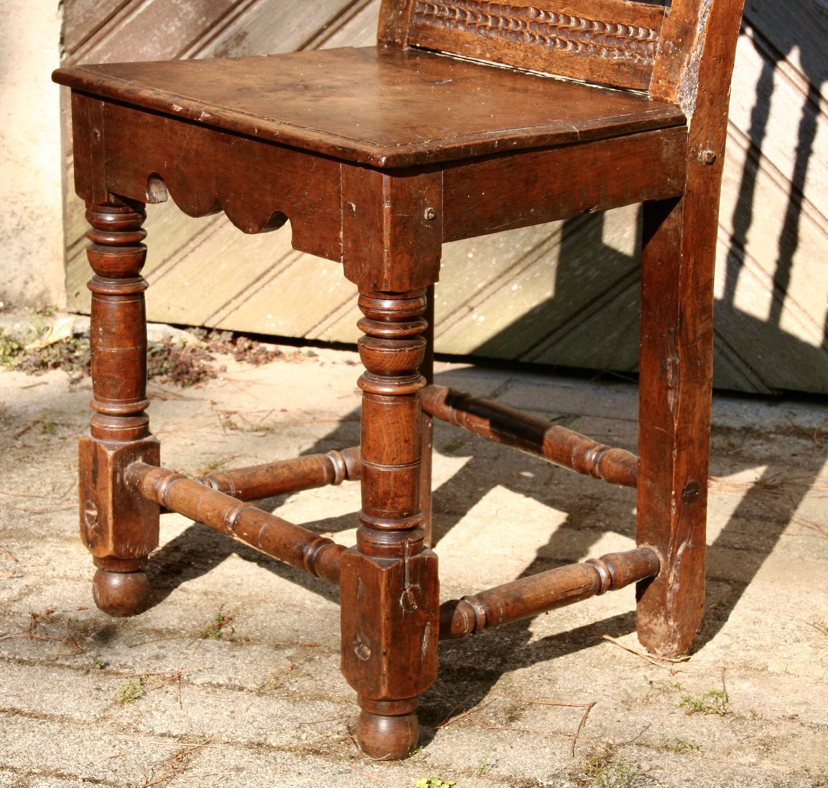 18th Century Basque Chair In Walnut-photo-1
