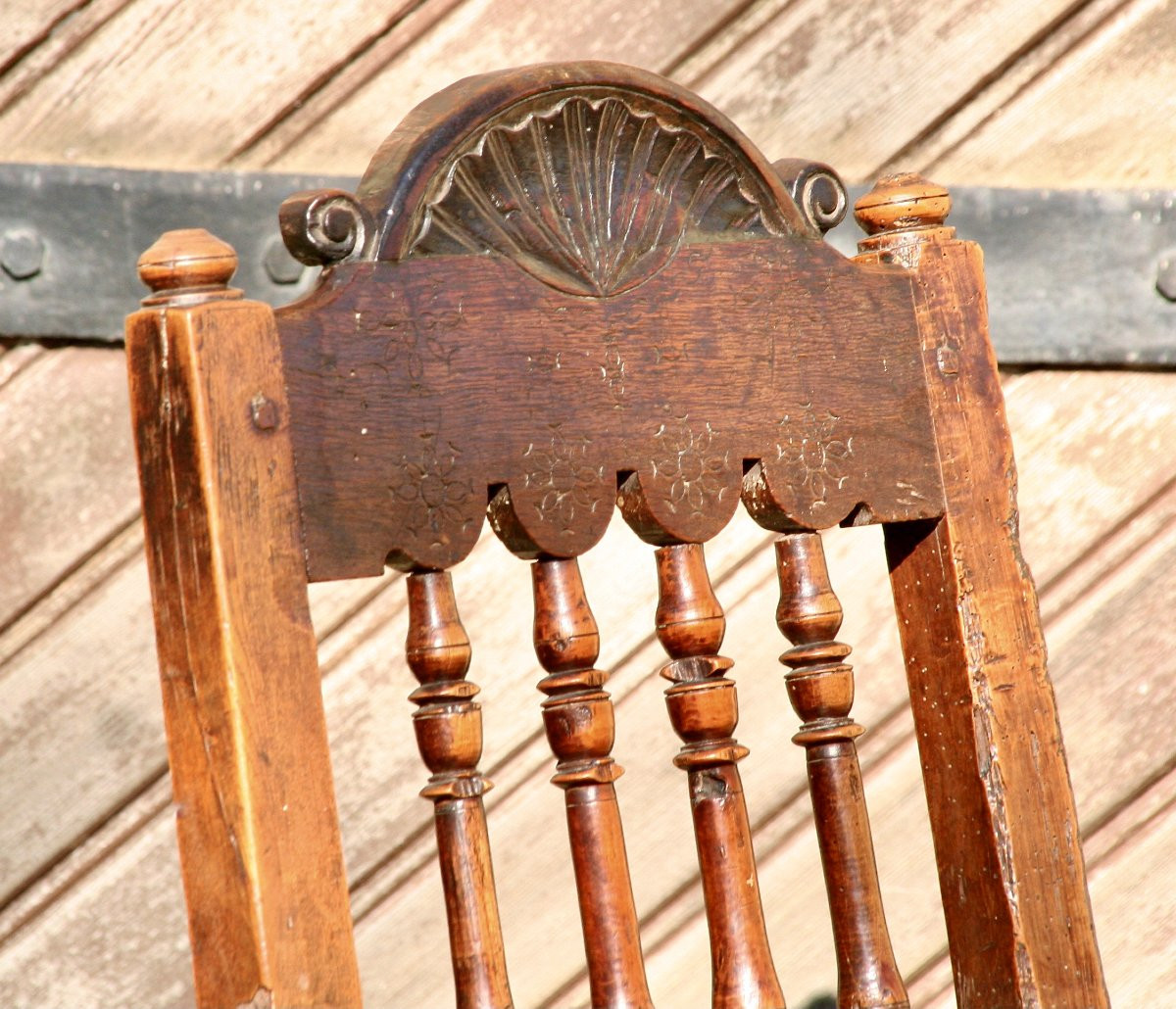 18th Century Basque Chair In Walnut-photo-2