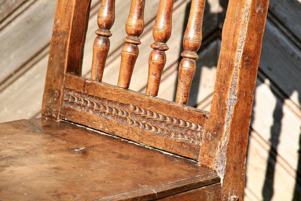 18th Century Basque Chair In Walnut-photo-4