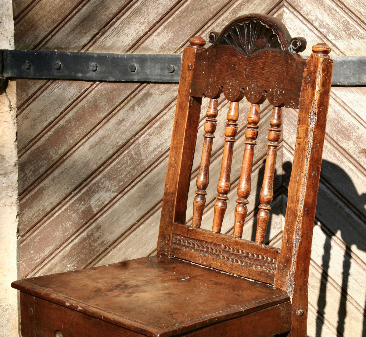 18th Century Basque Chair In Walnut-photo-6
