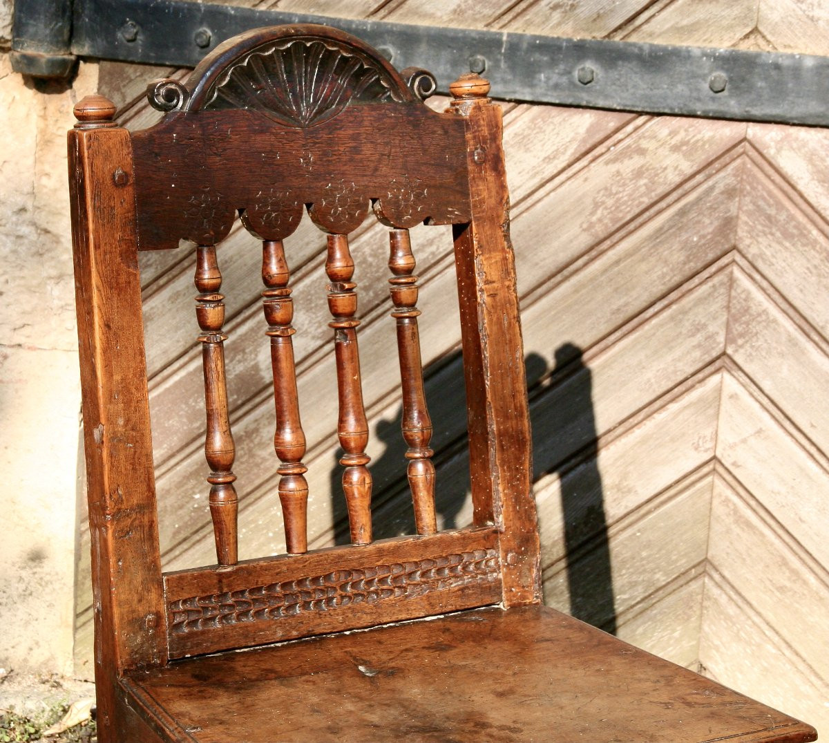 18th Century Basque Chair In Walnut-photo-7
