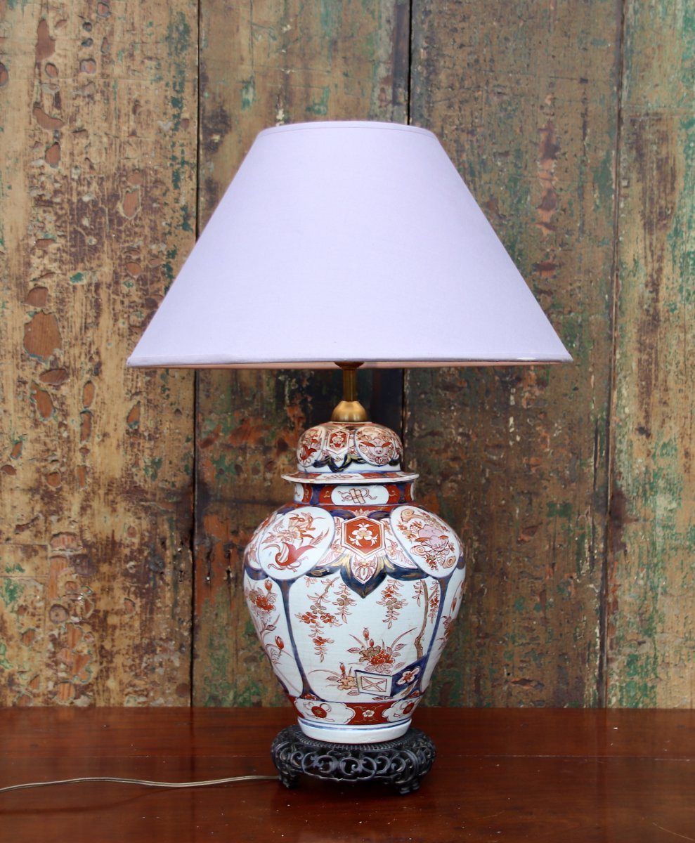 19th Century Imari Porcelain Lamp-photo-4