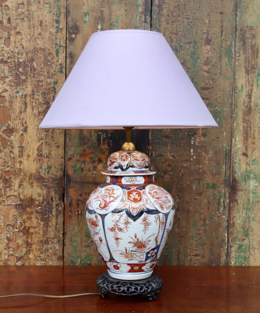 19th Century Imari Porcelain Lamp