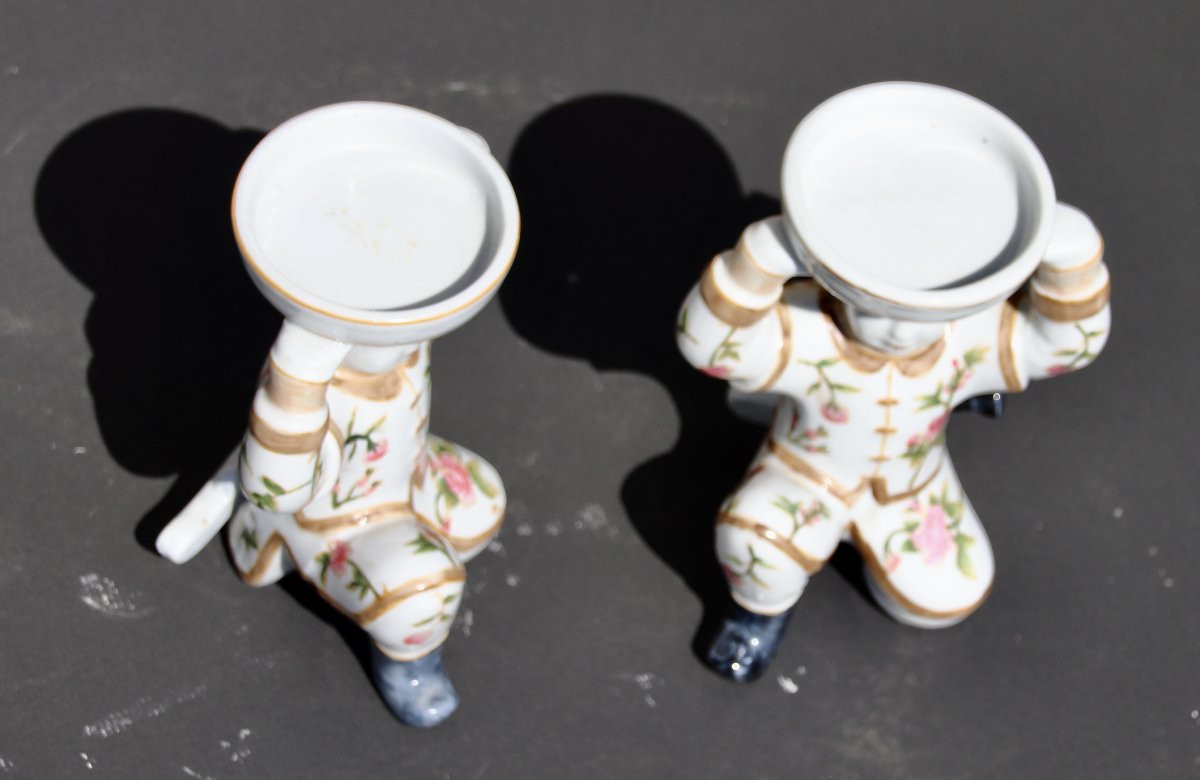 paire de salerons extrème orient XXéme en porcelaine -photo-4