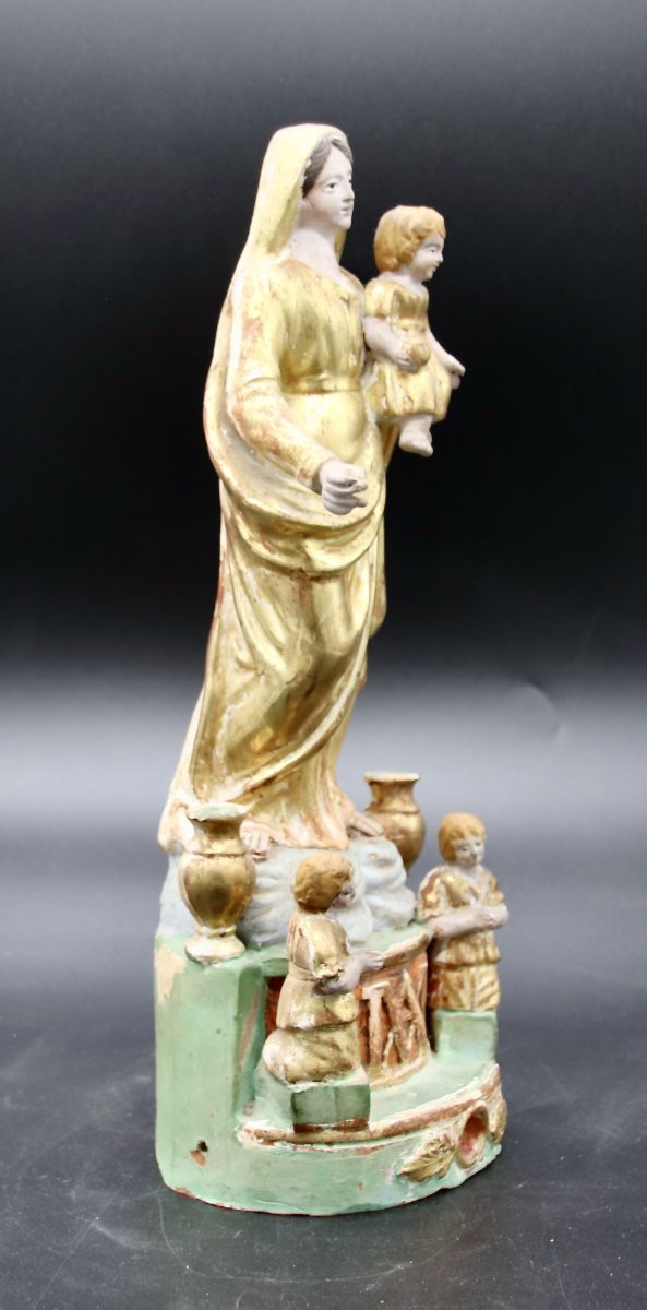 santibelli XIXème vierge à l'enfant à l'urne-photo-4