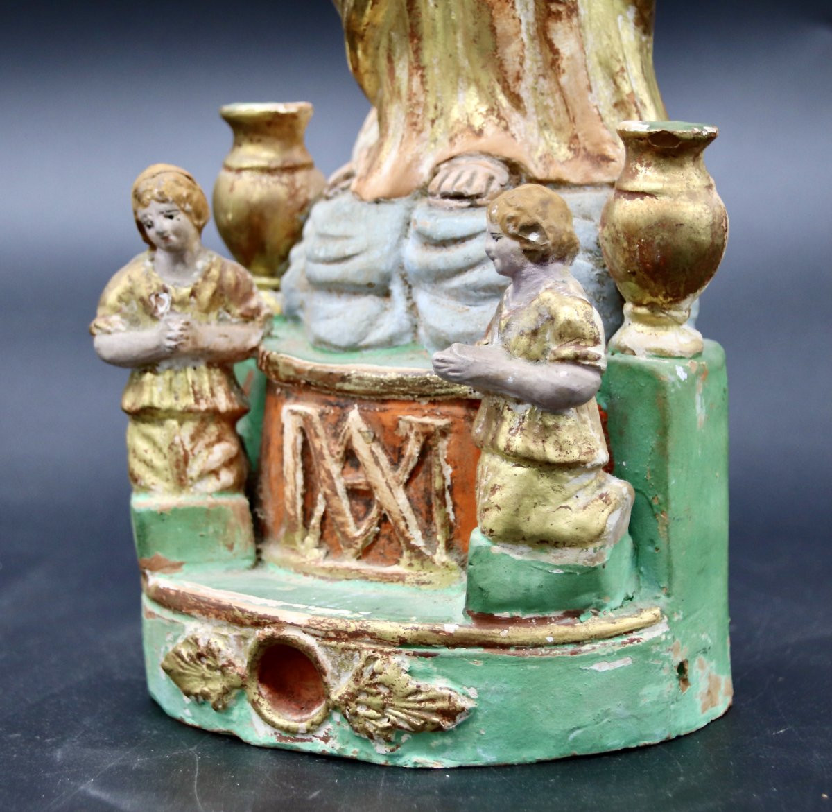 santibelli XIXème vierge à l'enfant à l'urne-photo-3
