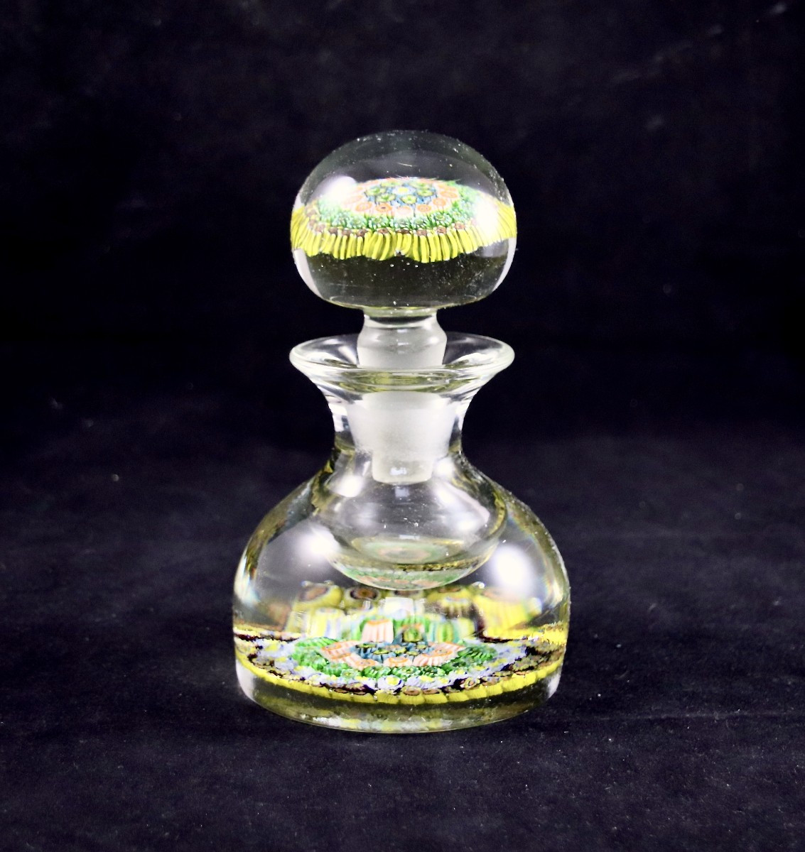 Sulfide Millefiori Glass Bottle