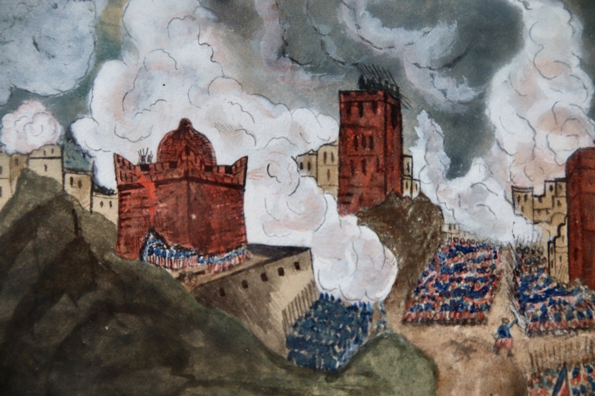 dessin aquarellé de la prise de Laghouat par J. PARIS -photo-3