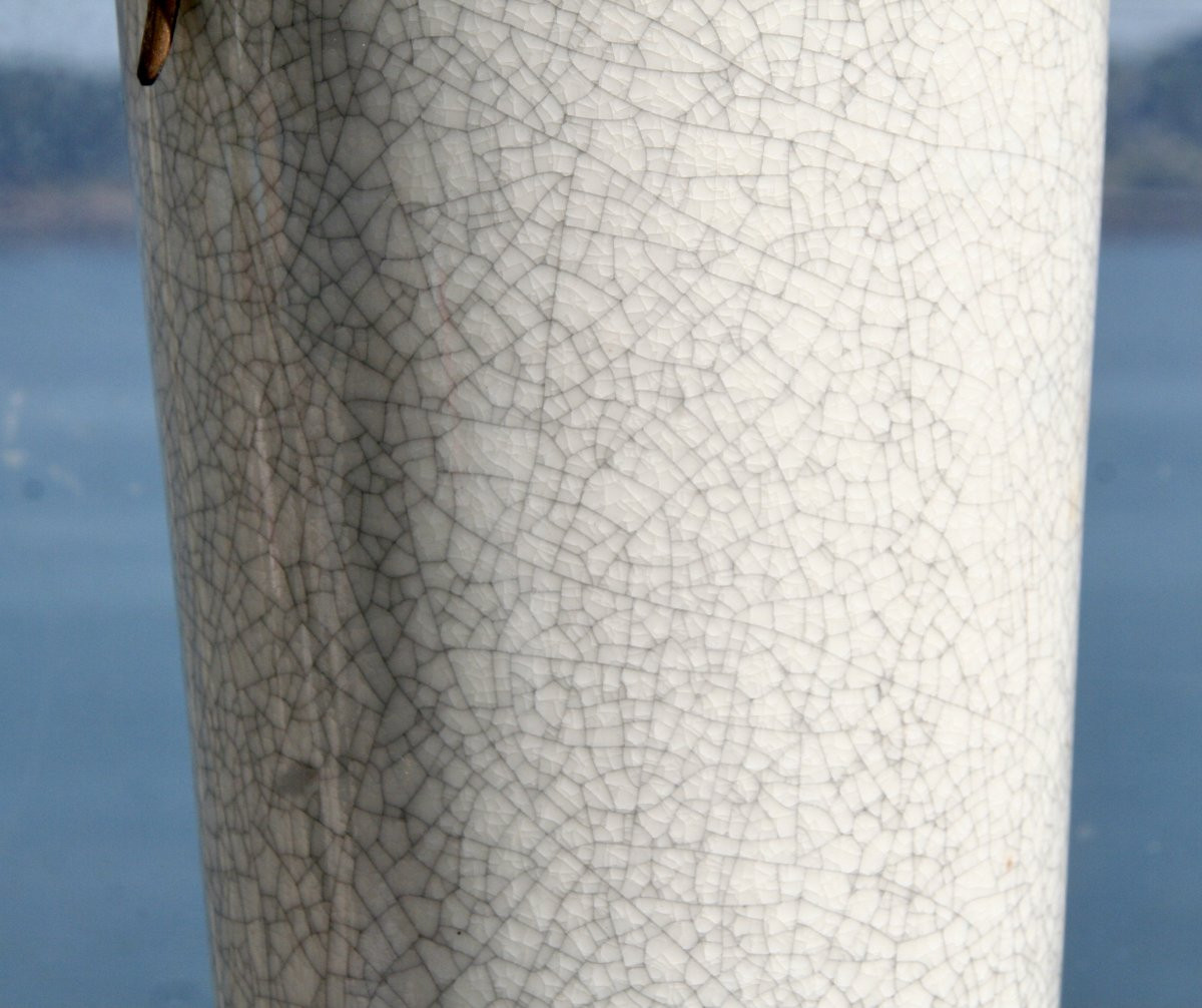 grande paire de vases en céladon début XXème monture en bronze-photo-4