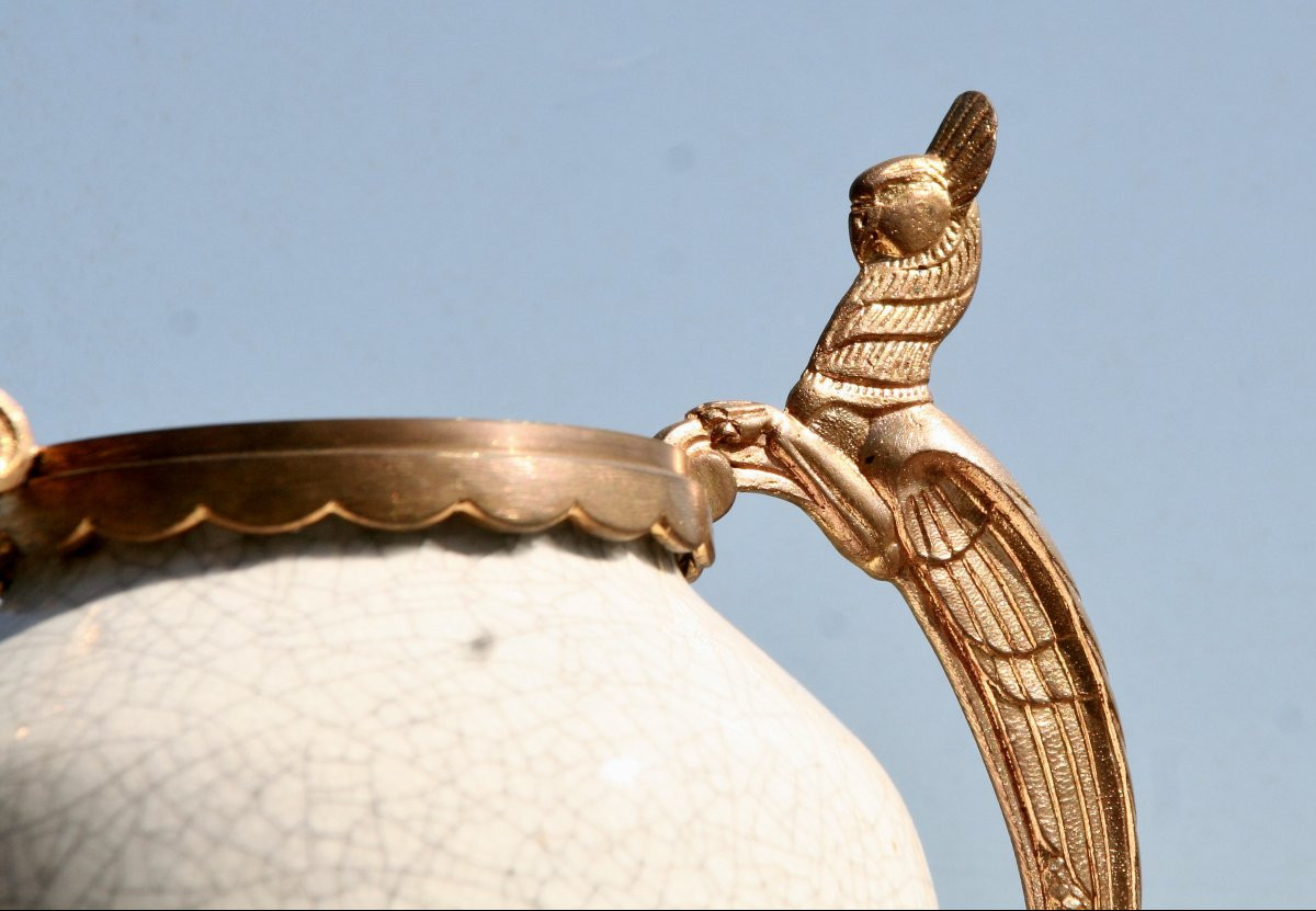 grande paire de vases en céladon début XXème monture en bronze-photo-1