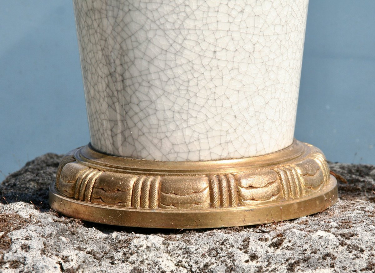 grande paire de vases en céladon début XXème monture en bronze-photo-2