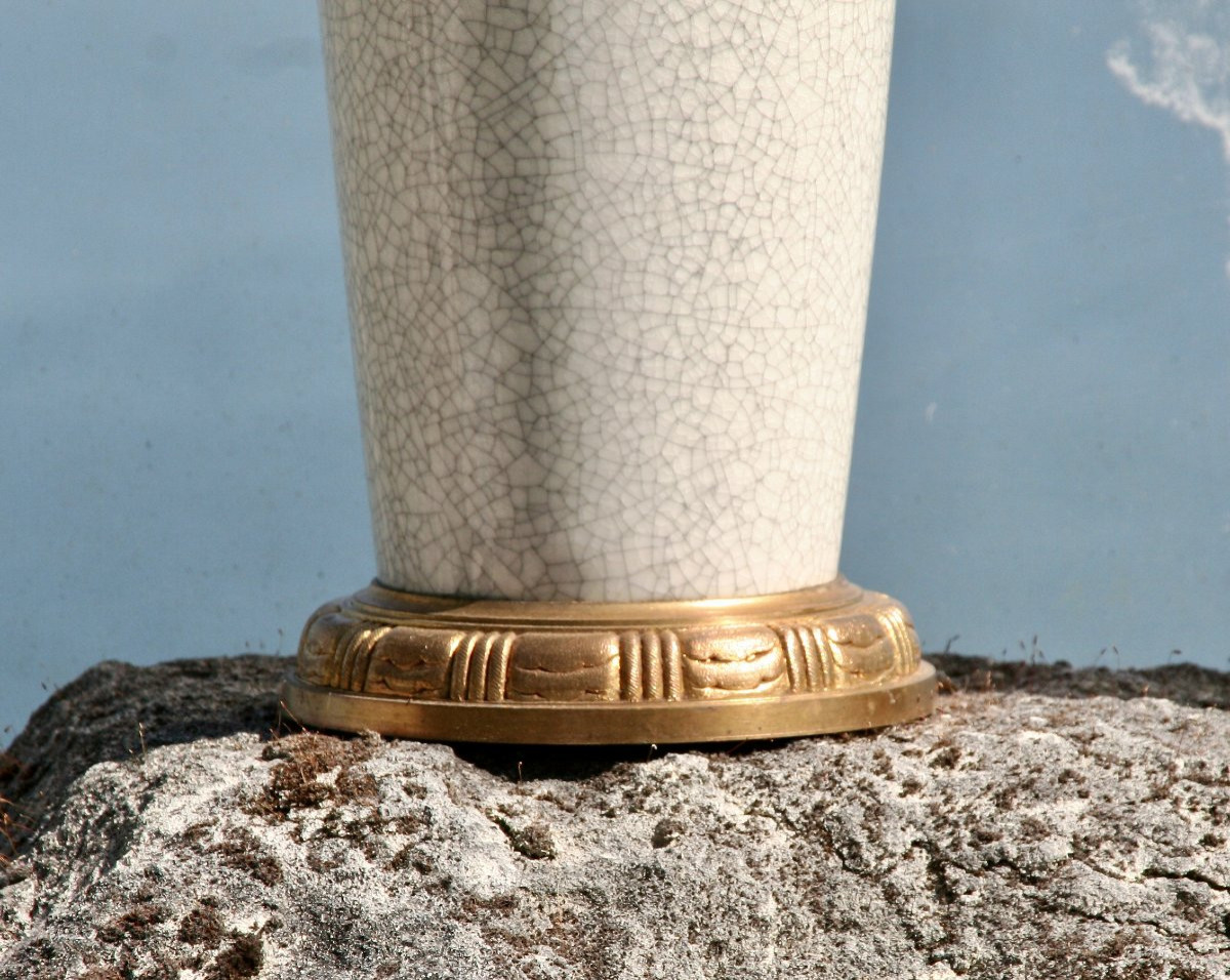 grande paire de vases en céladon début XXème monture en bronze-photo-7