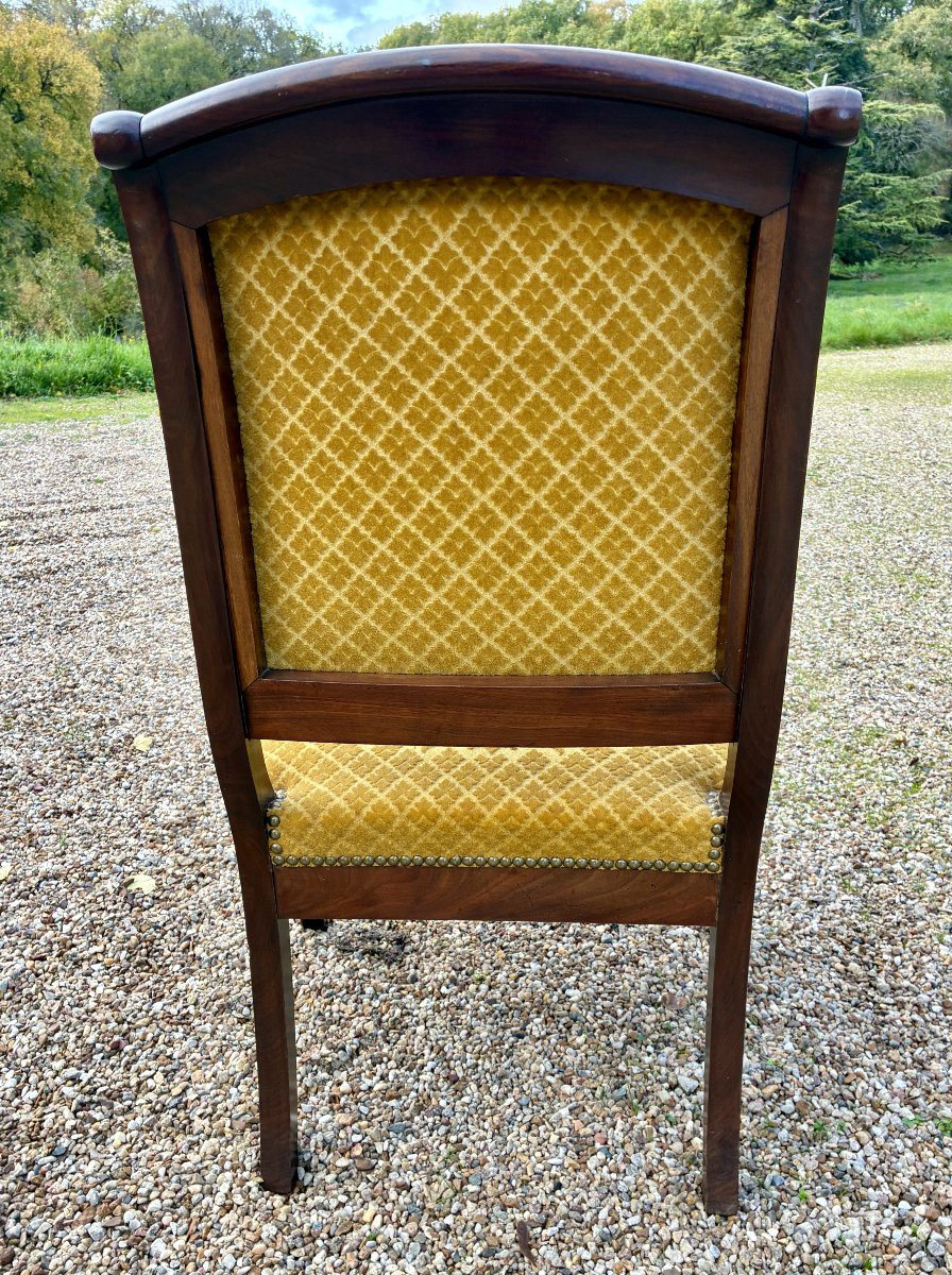 19th-century Restored Living Room With 1 Bench And 4 Mahogany Armchairs-photo-8